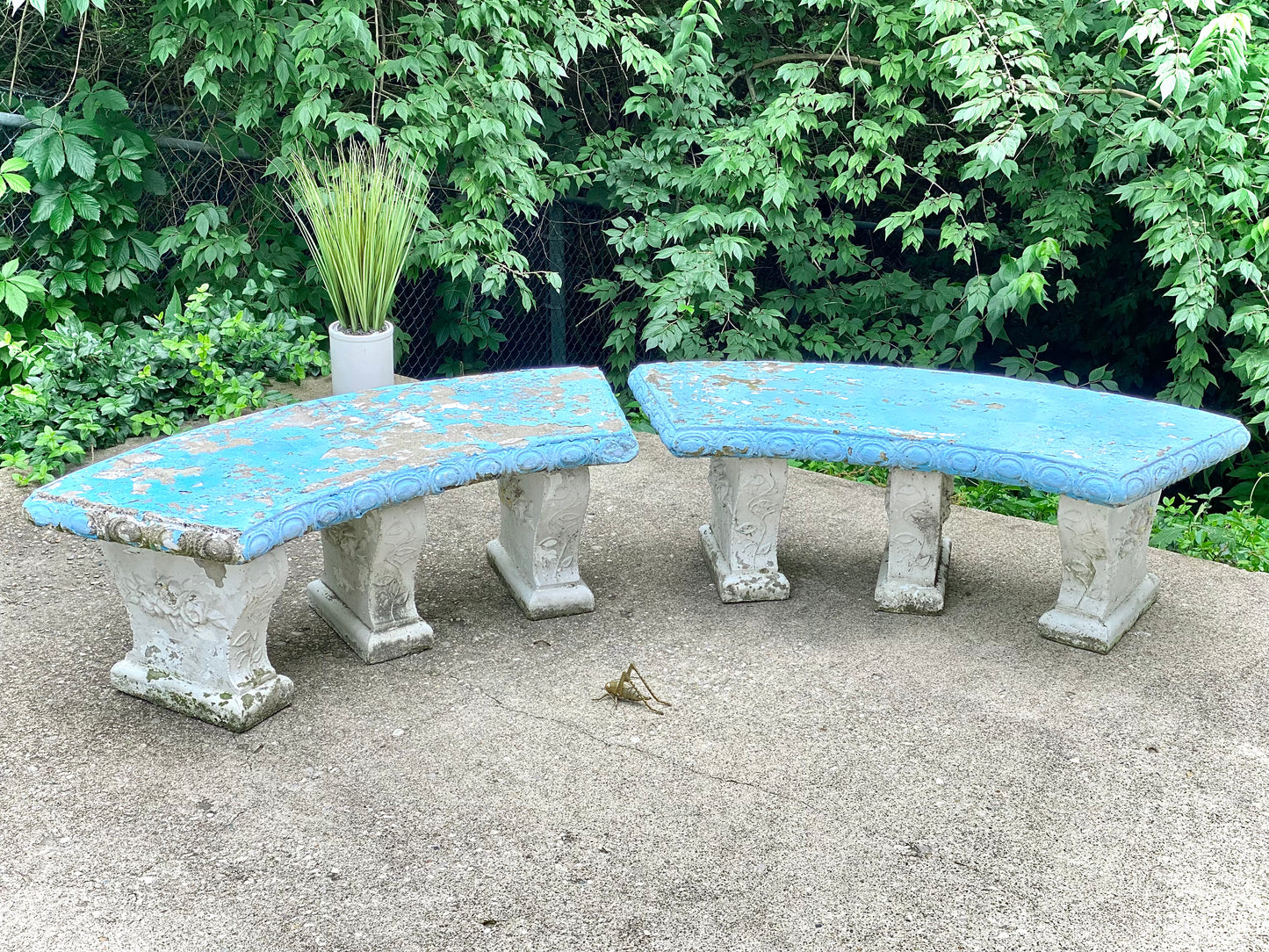 Vintage Concrete Garden Benches