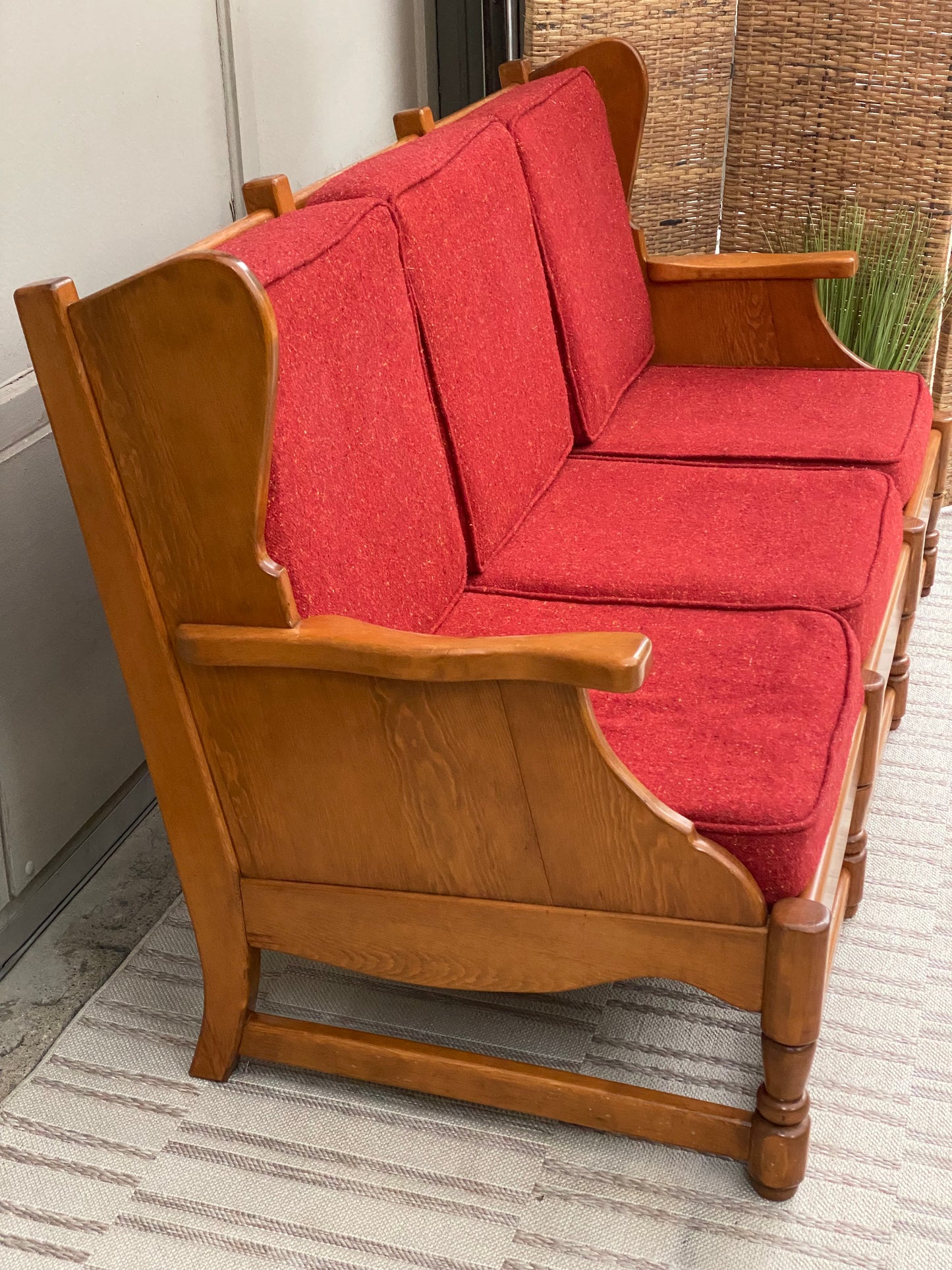 Vintage Red 3 Seat Sofa