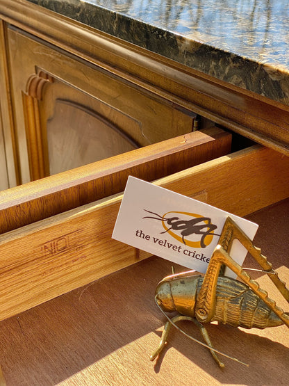 Vintage Wooden Credenza with Marble Top