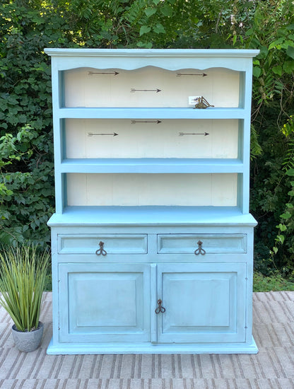 Nice Painted Wooden Pine Display Hutch