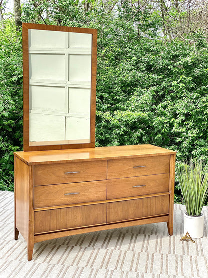 Vintage MCM Dixie Lowboy Dresser w/ Mirror