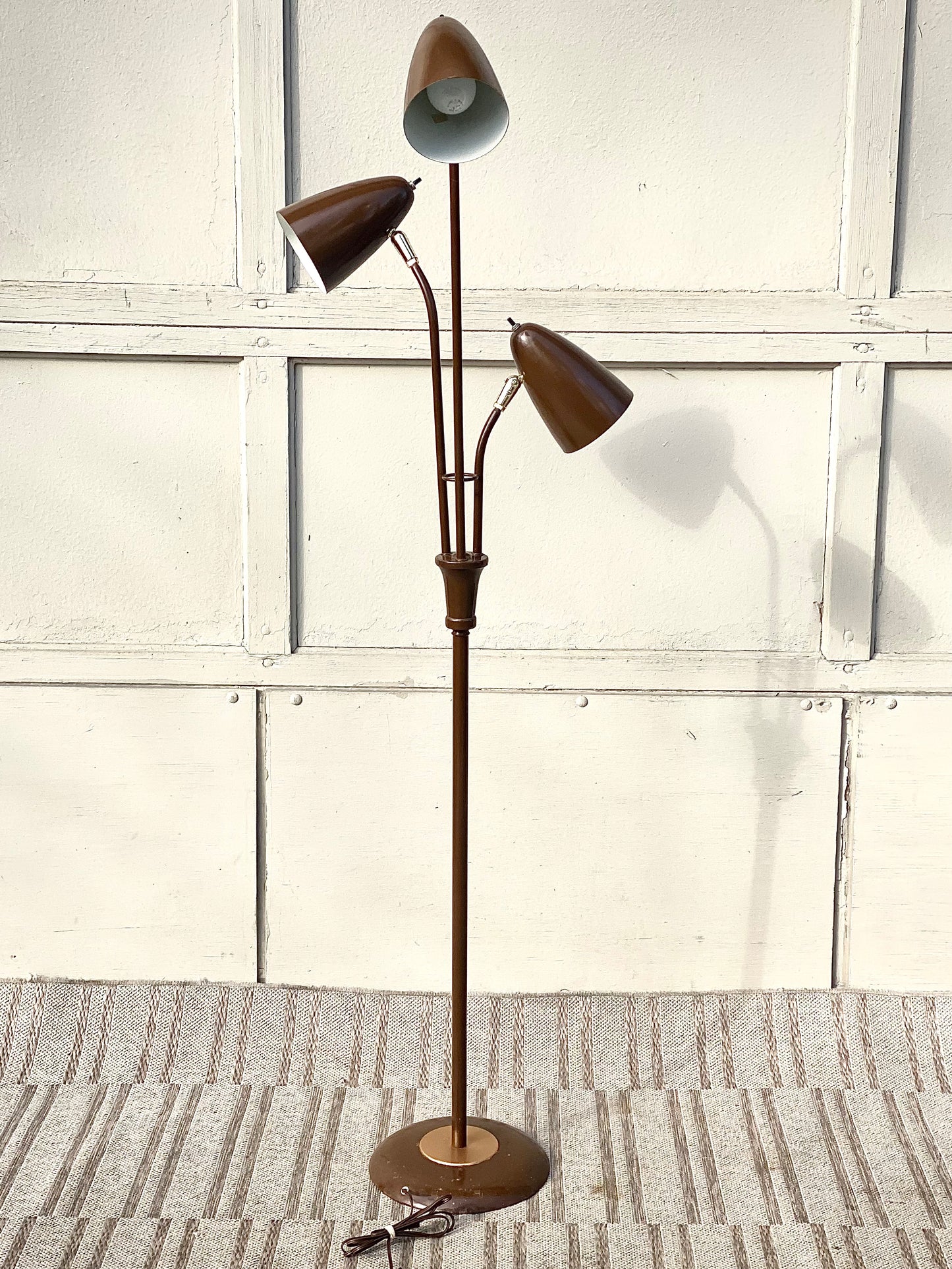 Vintage MCM 3 Bullet Spotlight Floor Lamp