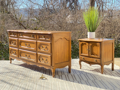 Vintage Lowboy Dresser & Nightstand