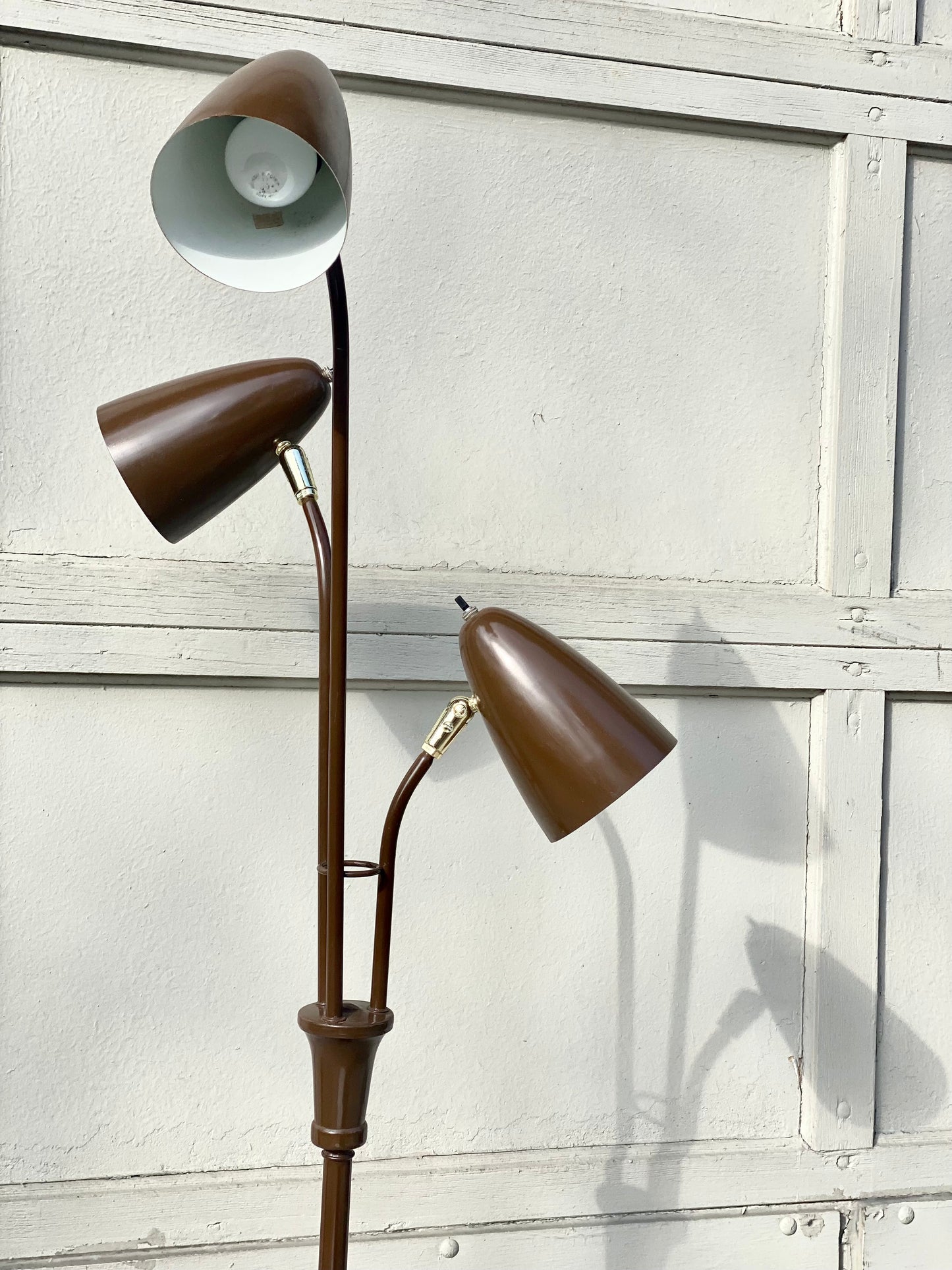 Vintage MCM 3 Bullet Spotlight Floor Lamp