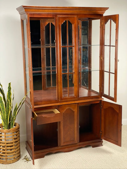 Nice Glass Front Lighted Hutch Cabinet