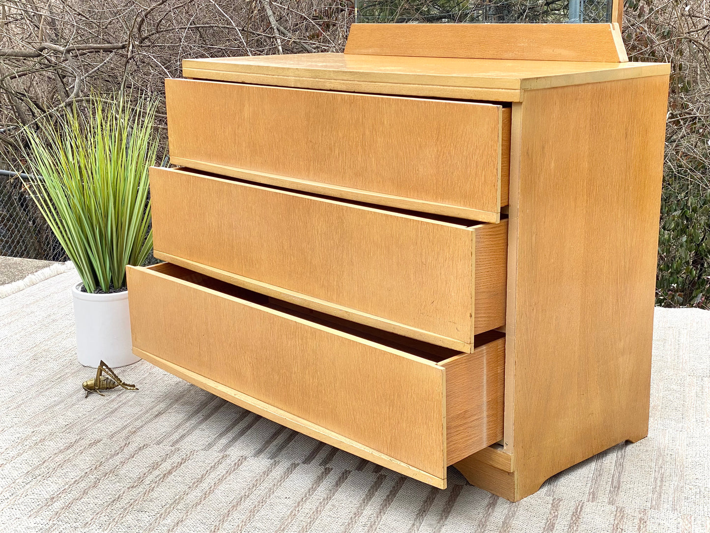 Vintage MCM Harmony House 3 Drawer Dresser with Mirror