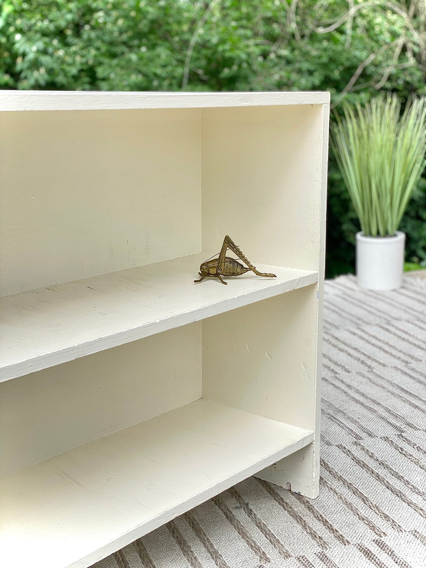 Vintage Painted Long Bookshelf Bookcase