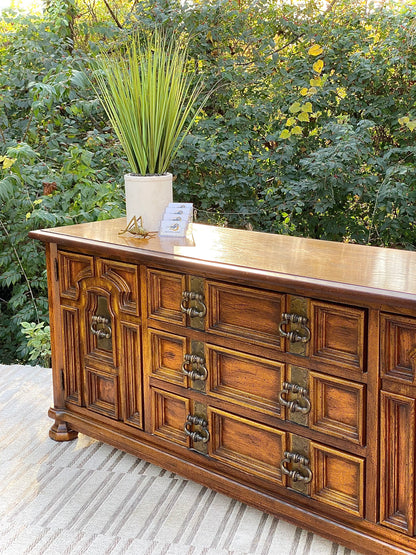 Vintage Stanley 9 Drawer Lowboy Dresser