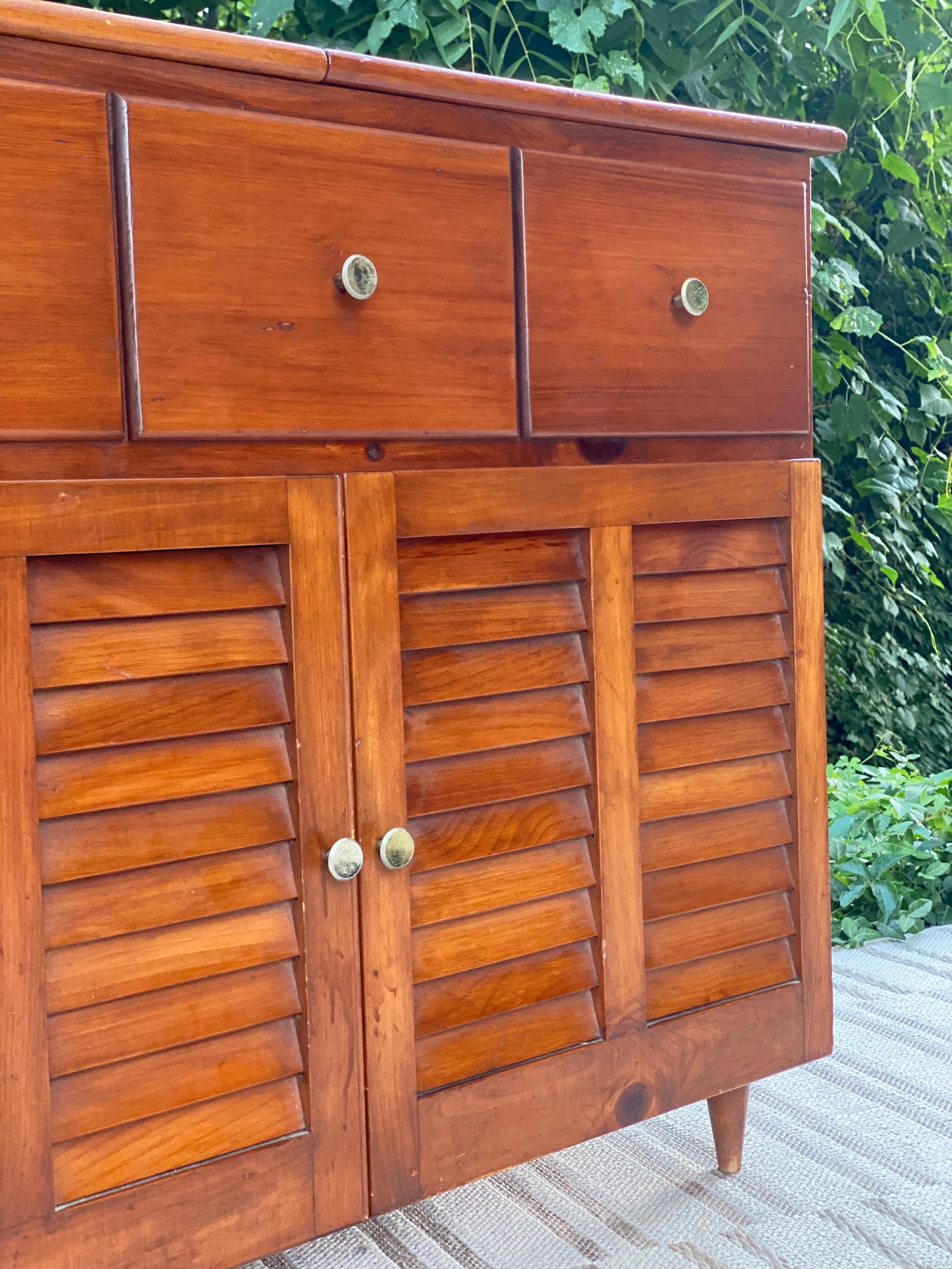 Vintage MCM Pine Bar Cabinet