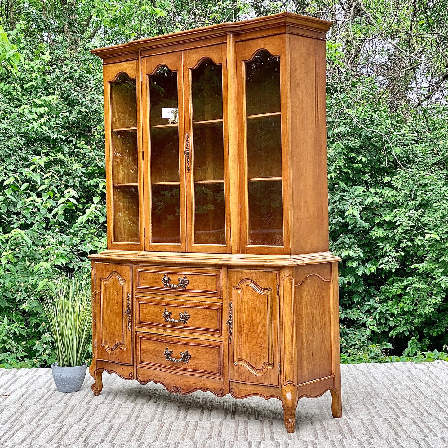Vintage French Provincial Wooden Display Hutch