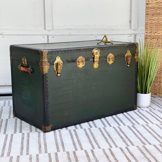 Vintage Green Travel Trunk