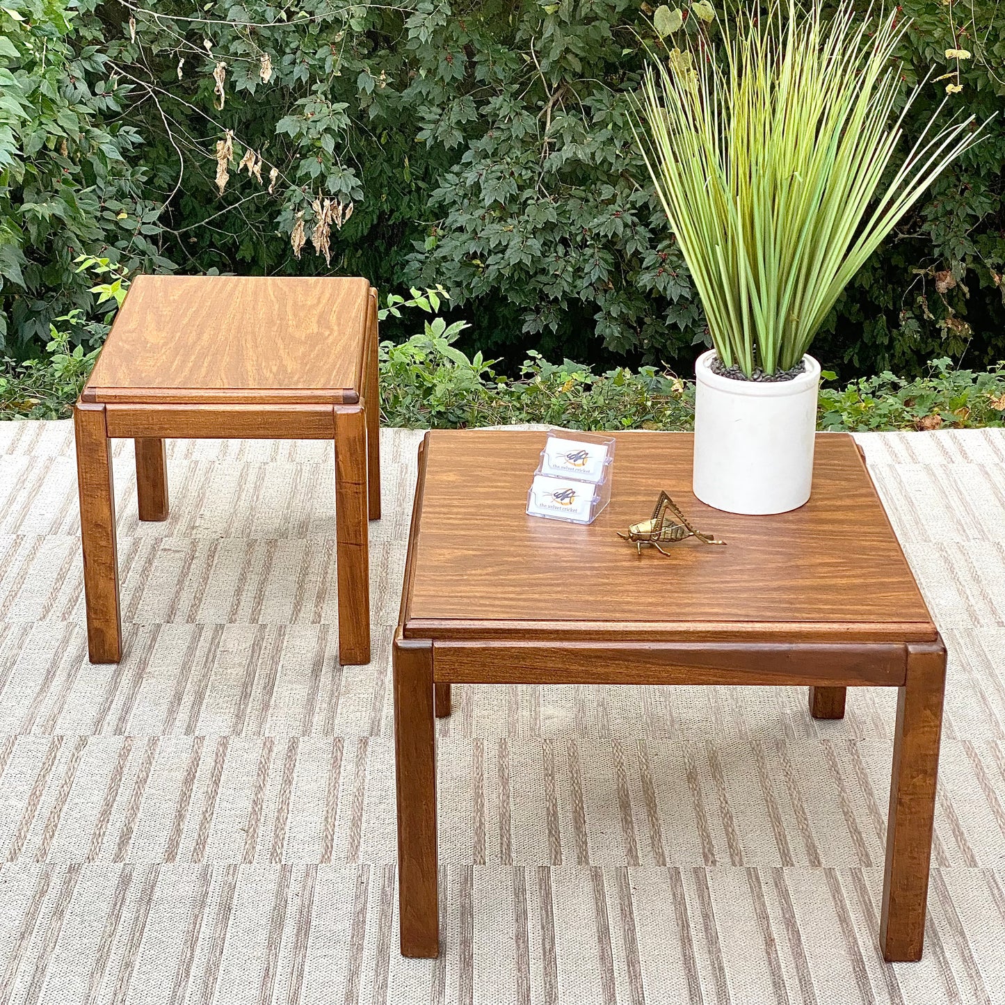 Vintage Pair of Wooden Side Tables