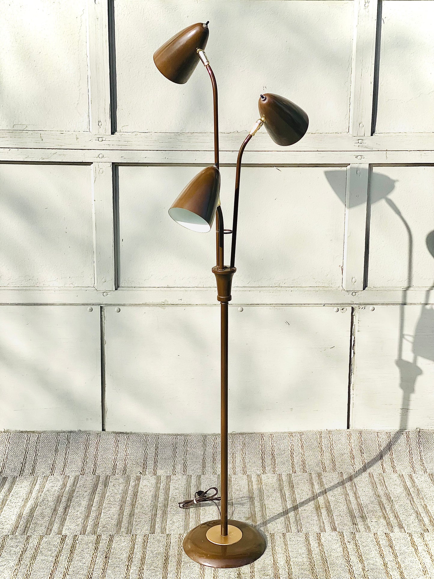 Vintage MCM 3 Bullet Spotlight Floor Lamp