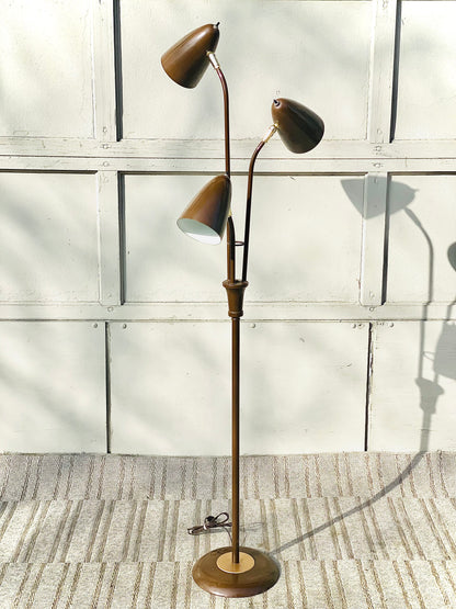 Vintage MCM 3 Bullet Spotlight Floor Lamp