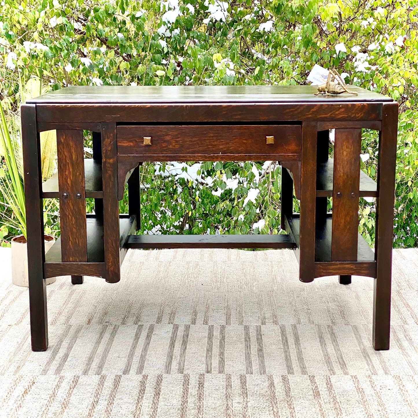 Vintage Art & Crafts Oak Mission Desk