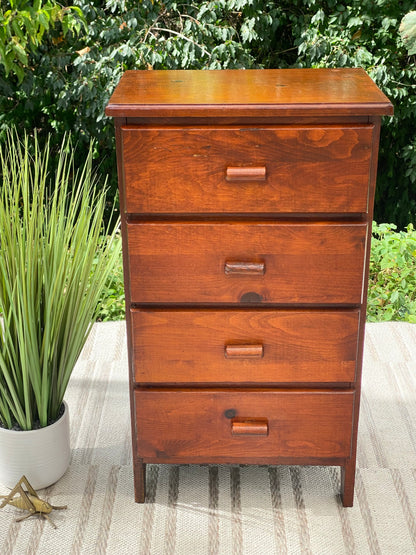 Small Vintage Pine 4 Drawer Dresser