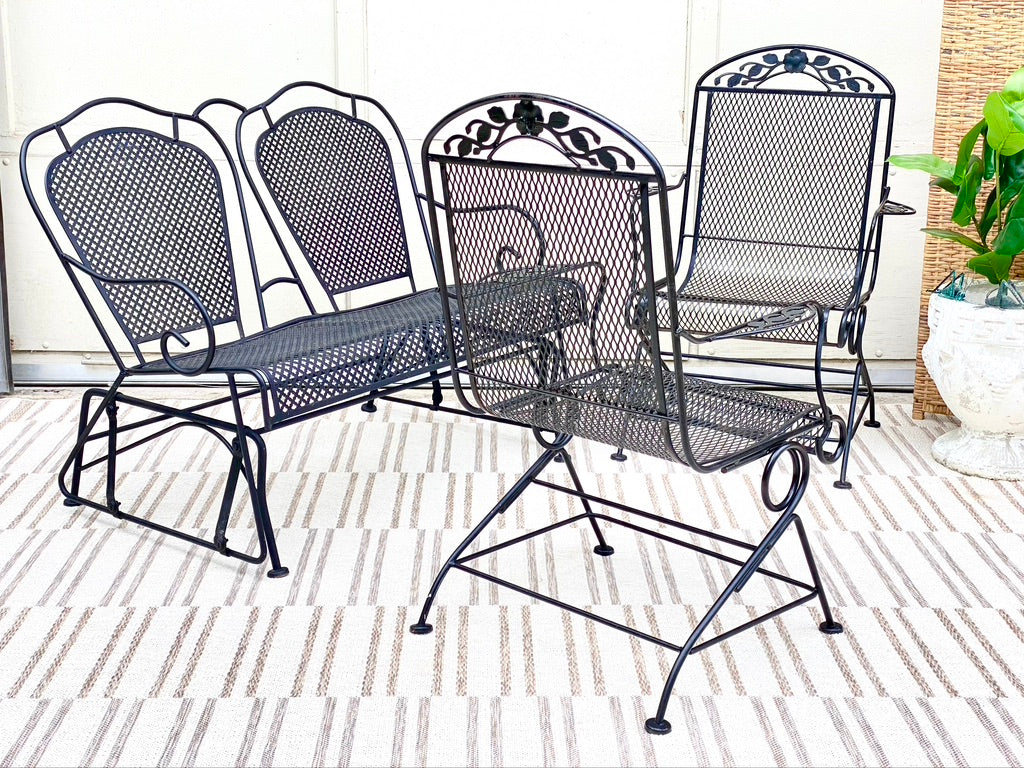 Vintage 3 Piece Black Outdoor Patio Set