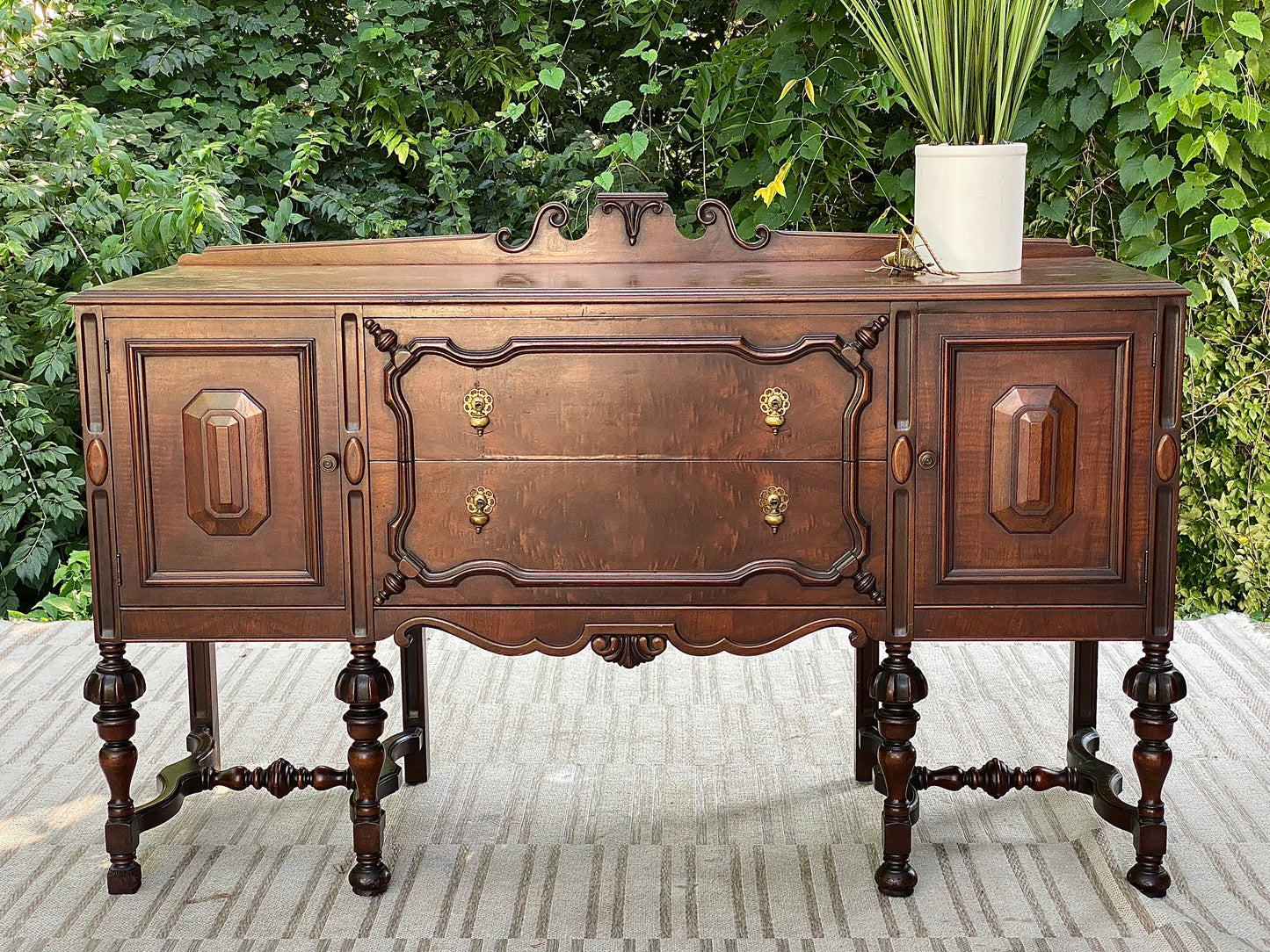 Vintage Tell City Mahogany Credenza Buffet