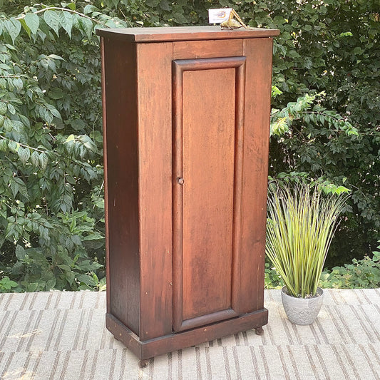 Rare Original Primitive Wooden Pine Cabinet
