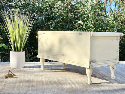 Small Vintage Painted Cedar Blanket Chest