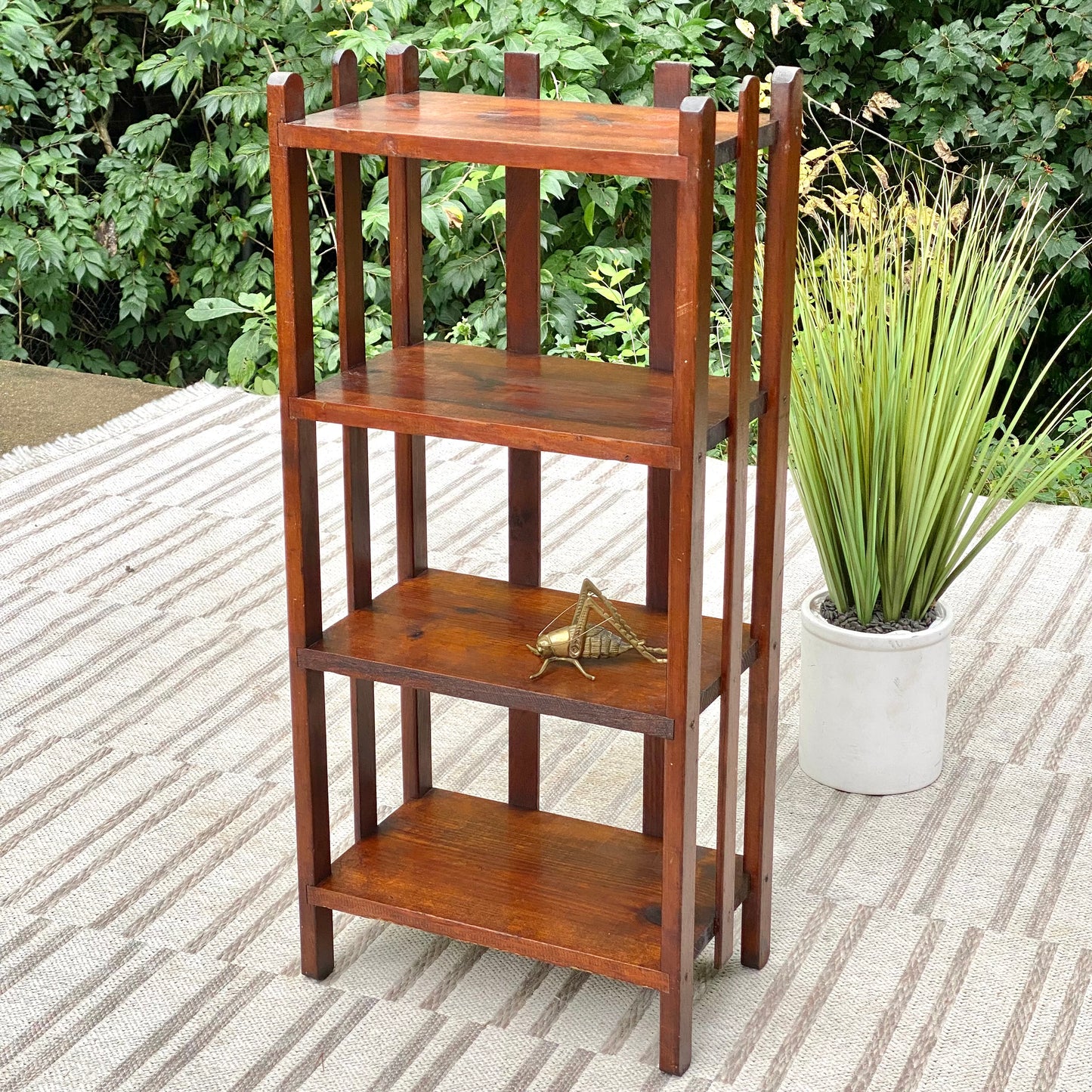 Vintage Arts & Crafts Wooden Bookshelf