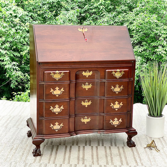 Vintage Solid Cherry Monitor Secretary