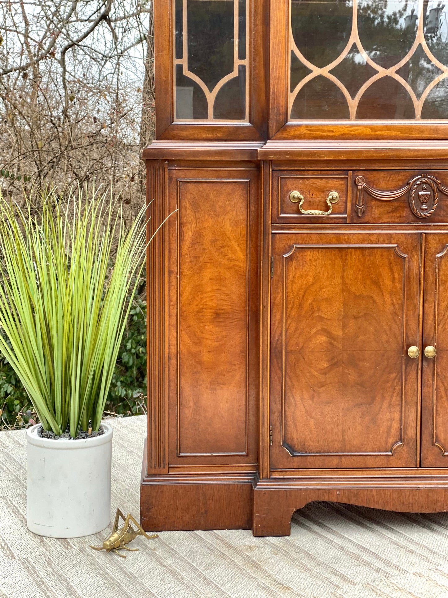 Vintage Thomasville Walnut Display Hutch