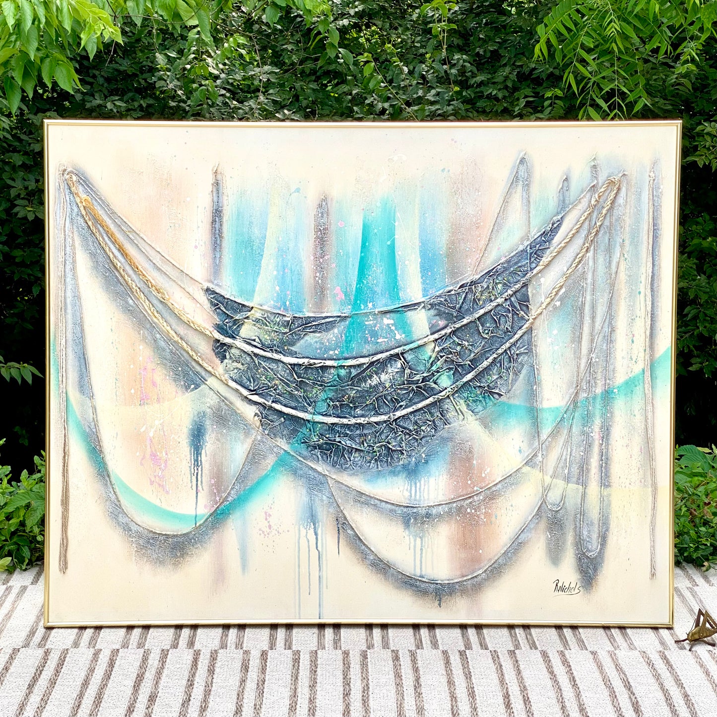 Vintage R Nichols Wall Abstract Painting