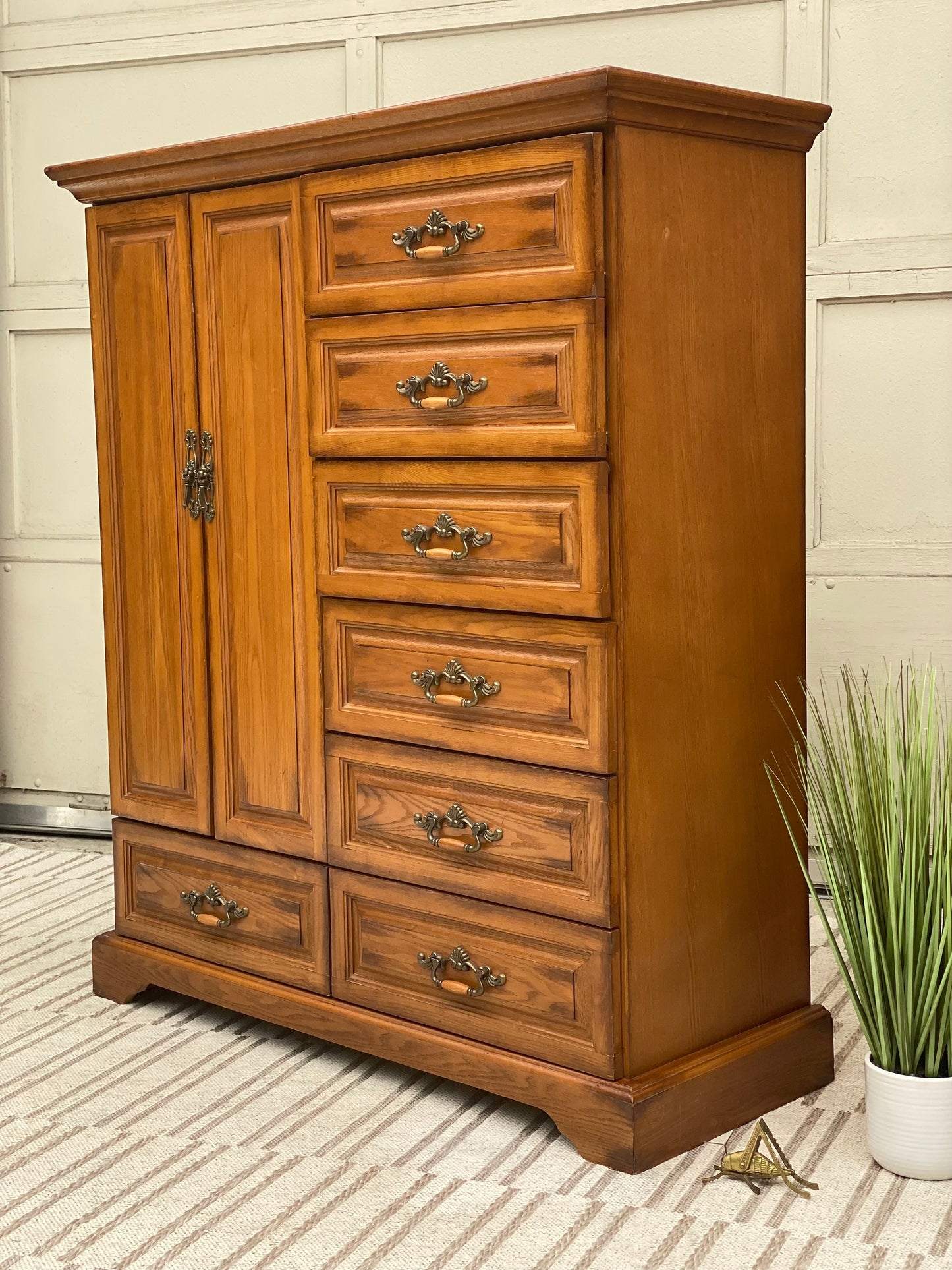 Tall Oak 7 Drawer Dresser