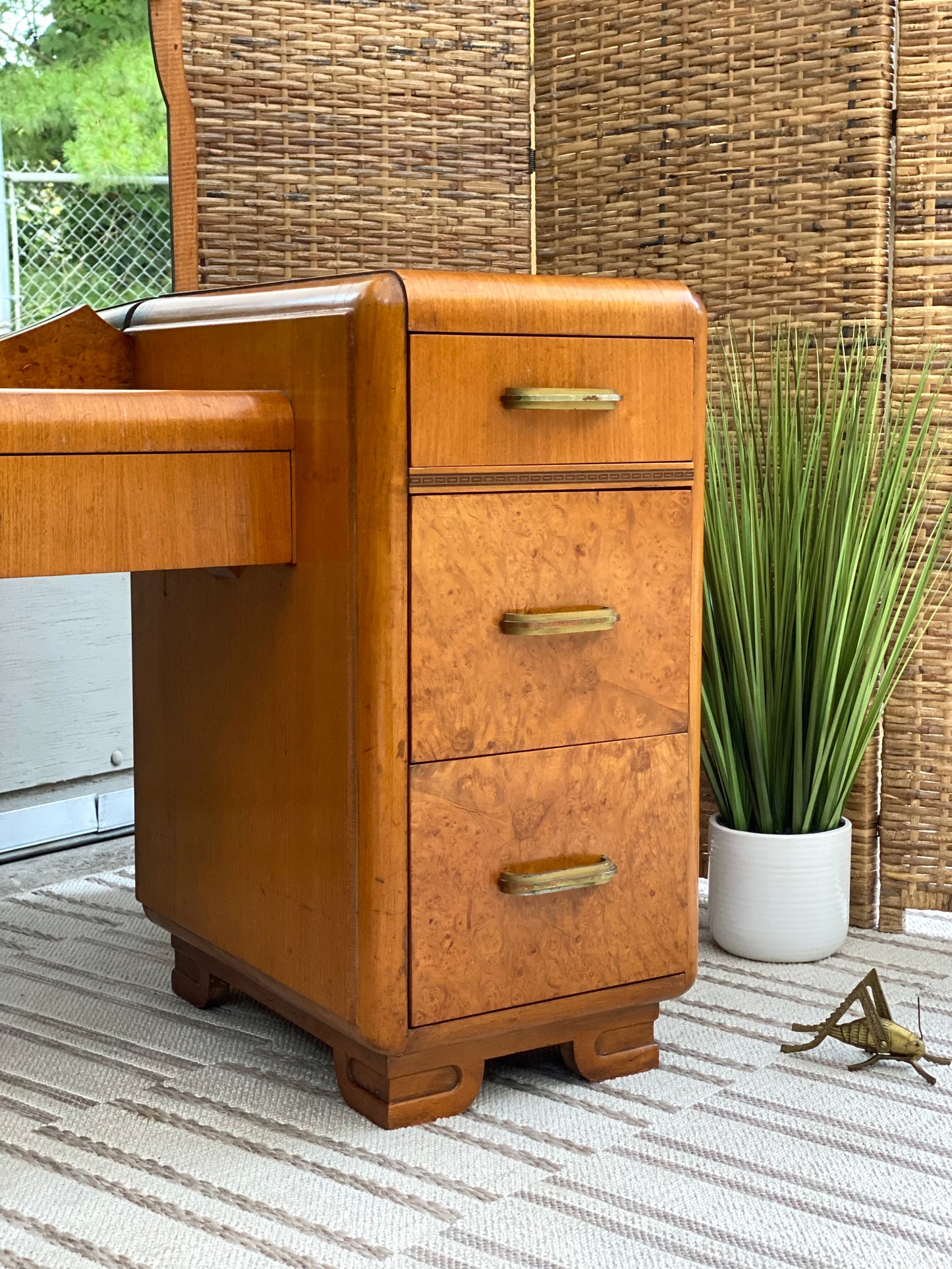 Vintage Art Deco Vanity & Mirror