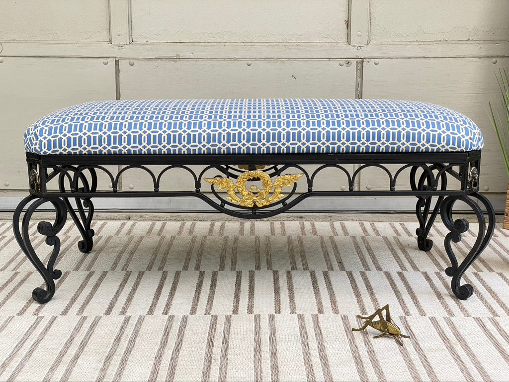 Gorgeous Modern Upholstered Iron Bench