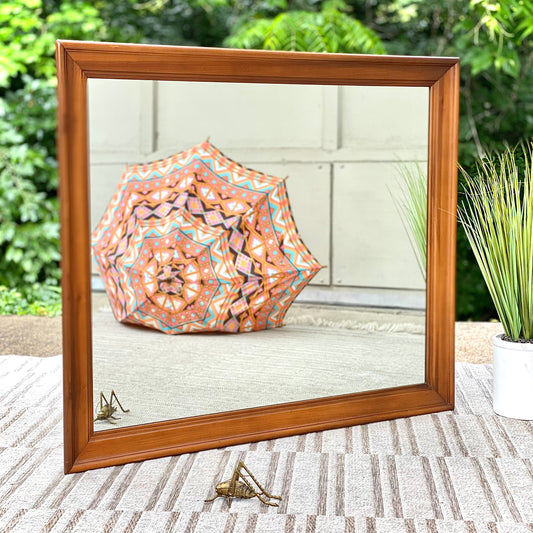 Large Wooden Rectangular Mirror