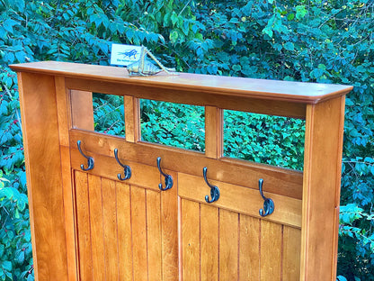Nice Wooden Hallway Hall Tree Rack & Storage Bench