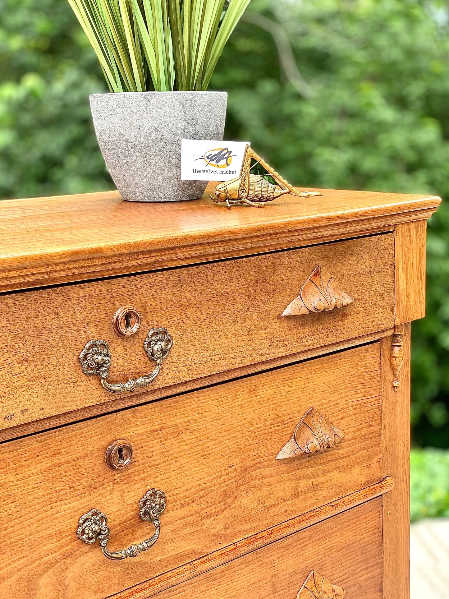 Vintage Solid Wood 4 Drawer Dresser