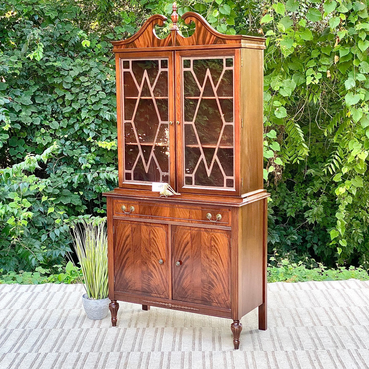 Vintage Federal Mahogany Display Hutch