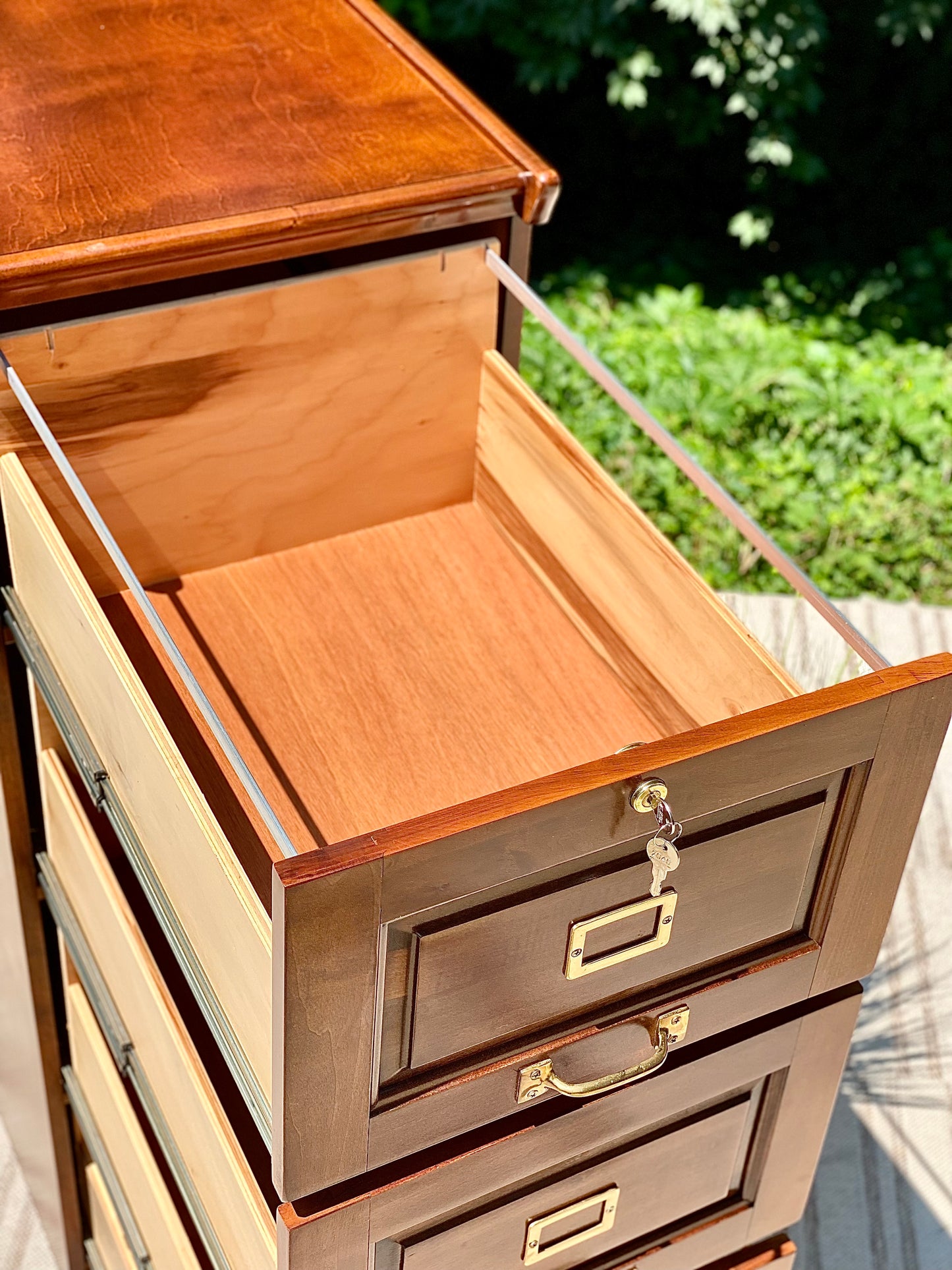 Nice Wooden 4 Drawer Filing Cabinet