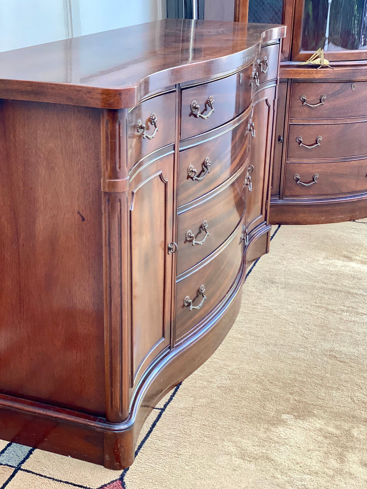 Gorgeous Wooden Curved Front Buffet