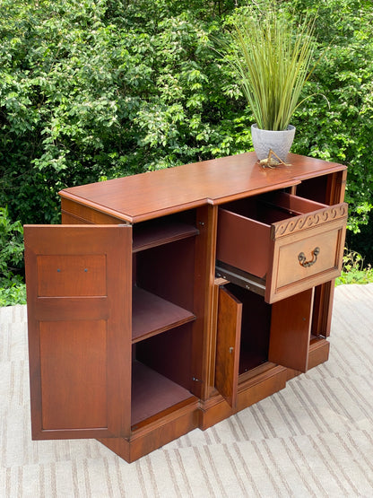 Vintage Windsor Walnut Credenza Cabinet by Drexel
