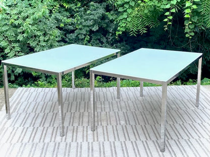 Glass & Chrome Dining Tables - 2 Available