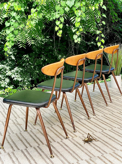 Vintage MCM Vinyl Wood Chairs