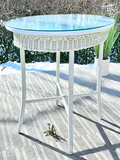 Nice Vintage Wicker Oval Table