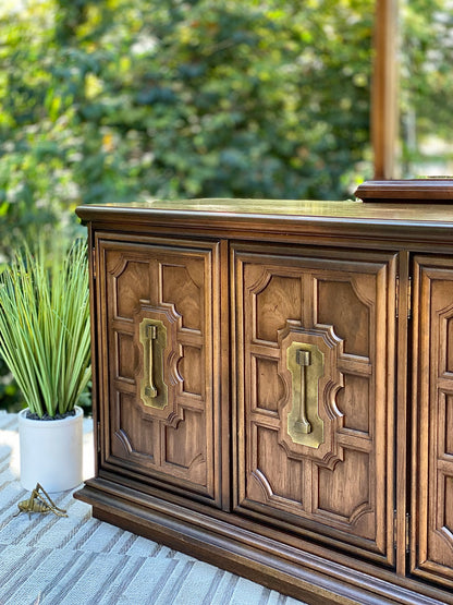 Vintage Stanley Wooden 6 Drawer Lowboy Dresser