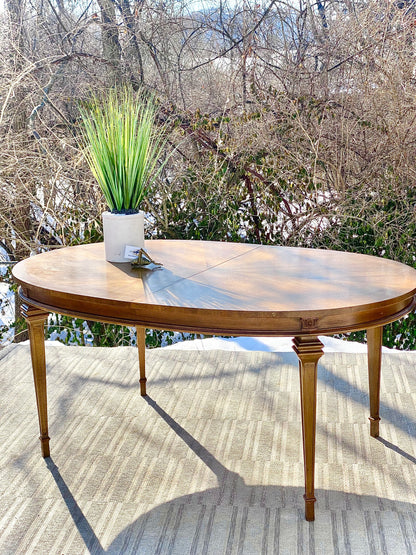 Vintage Wooden Oval Dining Table