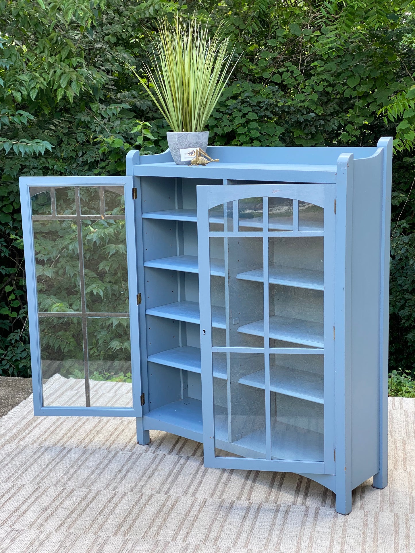 Vintage Robert Mitchell Solid Wood Painted Bookcase