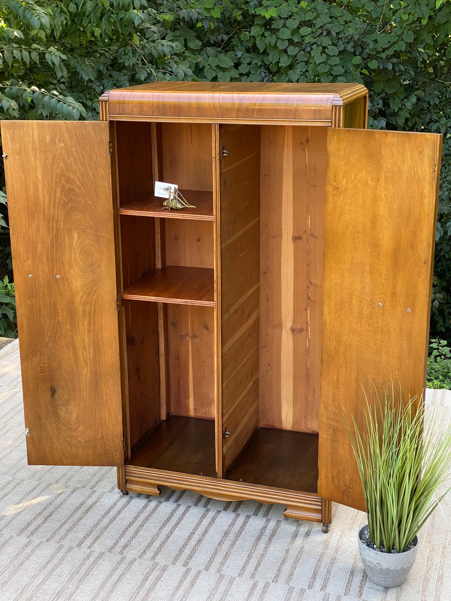Vintage Art Deco Cedar Wardrobe Cabinet