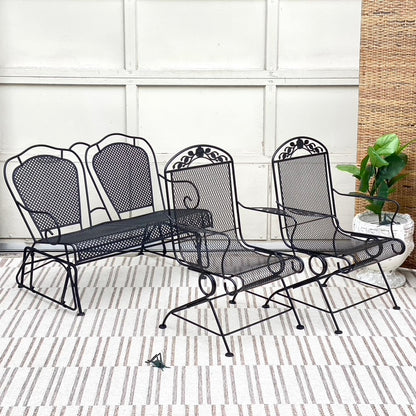 Vintage 3 Piece Black Outdoor Patio Set