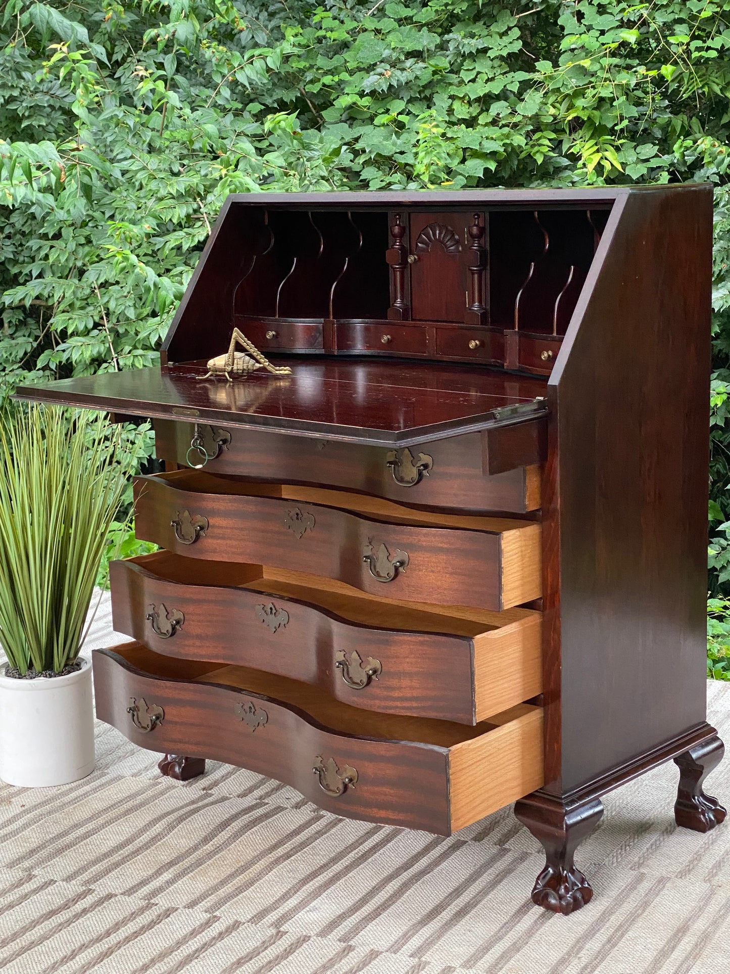 Vintage Wooden Mahogany Secretary Desk
