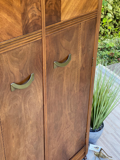 Vintage Art Deco Cedar Wardrobe Cabinet