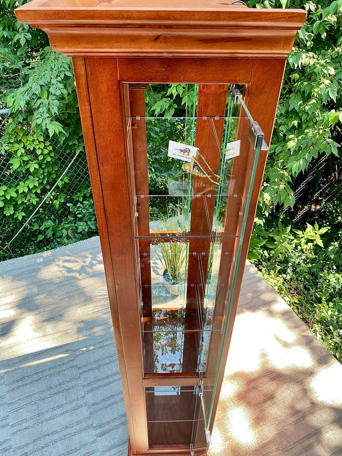 Nice Wooden Lighted Display Case Curio Cabinet