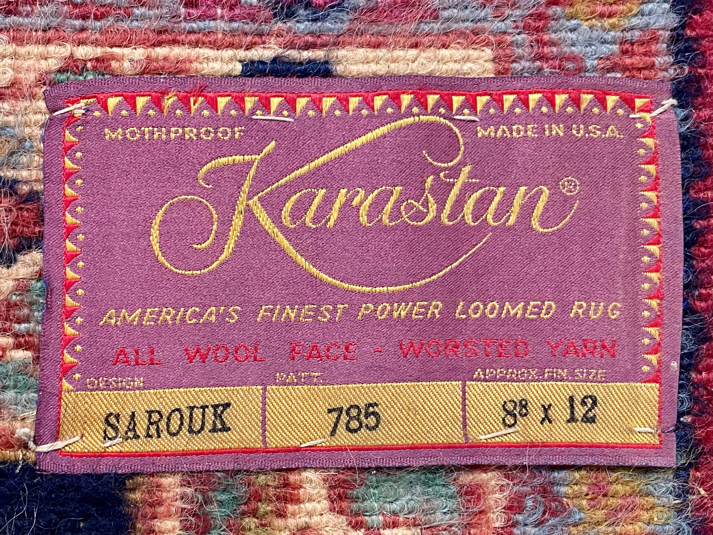 Nice Large Wool Sarouk Karastan Rug